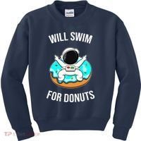 Will Swim For Donuts Kids Sweatshirt thumb 0