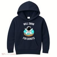 Will Swim For Donuts Kids Hoodie thumb 0
