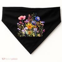 Wildflower Summer Flowers Blooming Floral Graphic USA-Made Doggie Bandana thumb 0