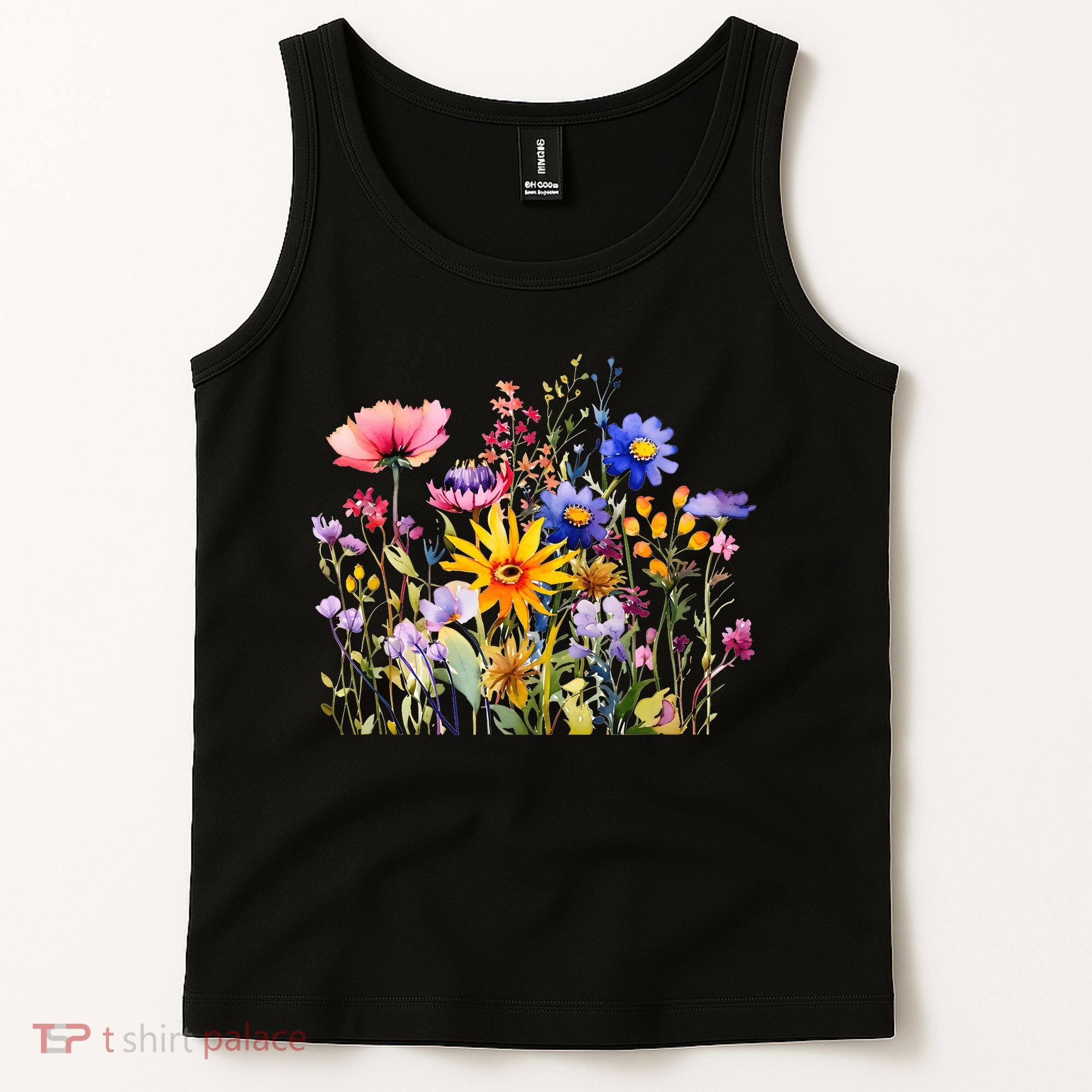 Wildflower Summer Flowers Blooming Floral Graphic Tank Top