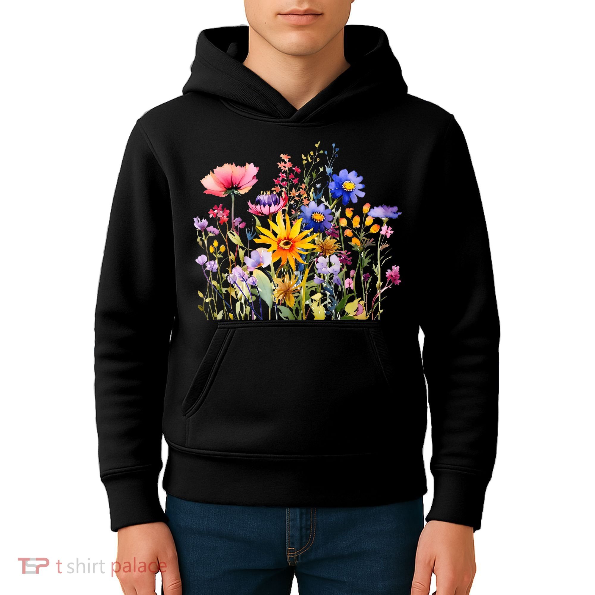 Wildflower Summer Flowers Blooming Floral Graphic Kids Hoodie