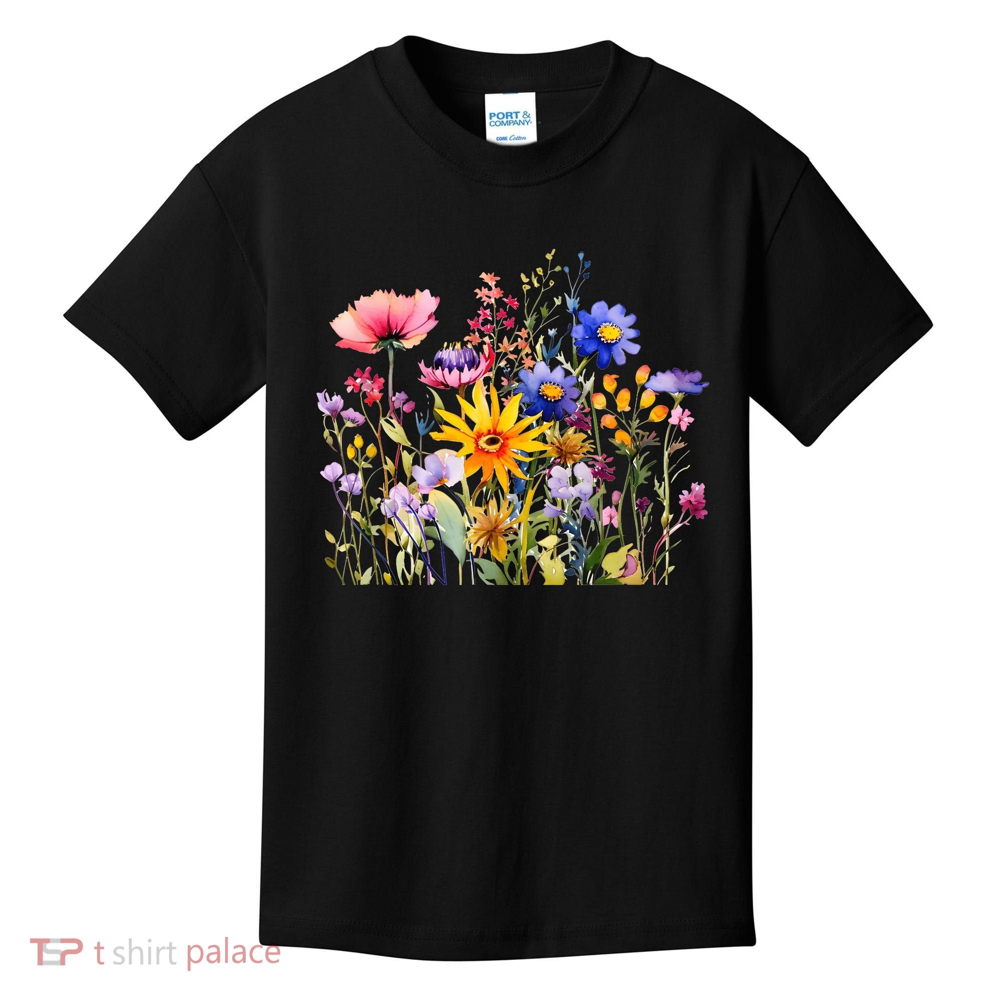 Wildflower Summer Flowers Blooming Floral Graphic Kids T-Shirt