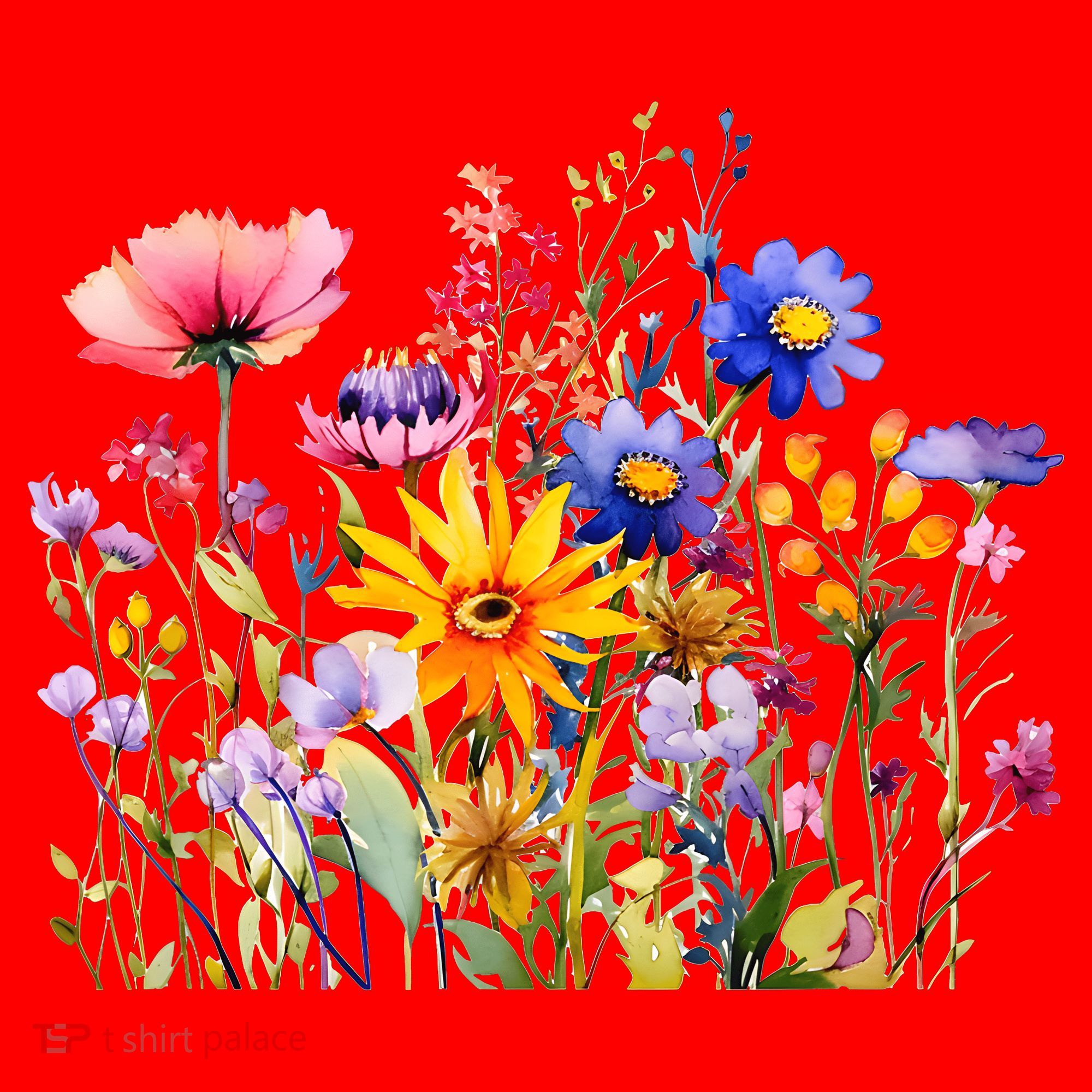 Wildflower Summer Flowers Blooming Floral Graphic Santa Hat