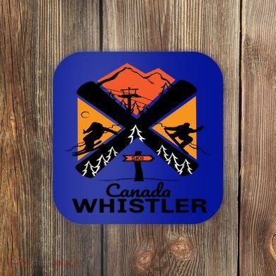 Whistler Ski Funny Gift Skiing And Snowboard Accessories Coaster