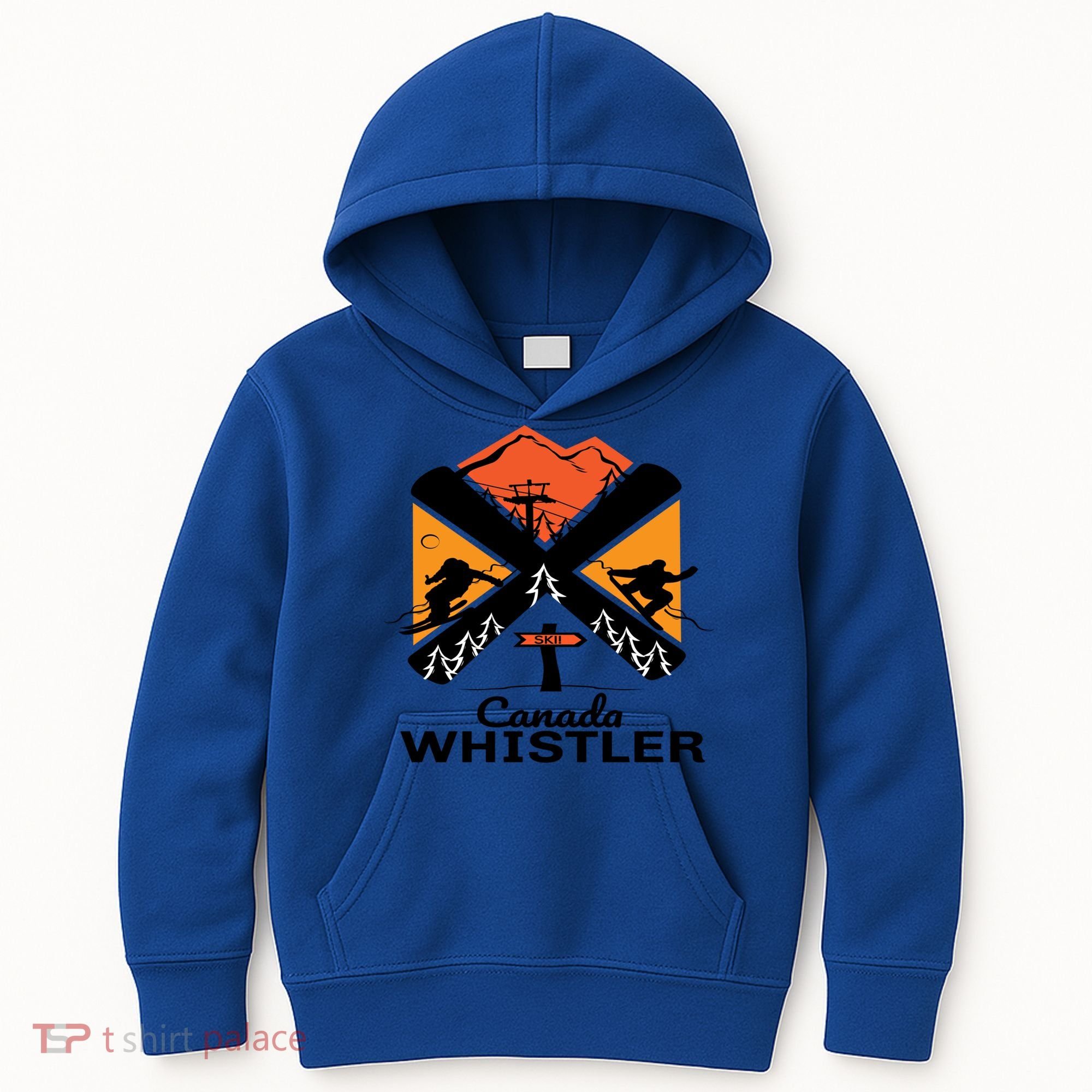 Whistler Ski Funny Gift Skiing And Snowboard Accessories Kids Hoodie