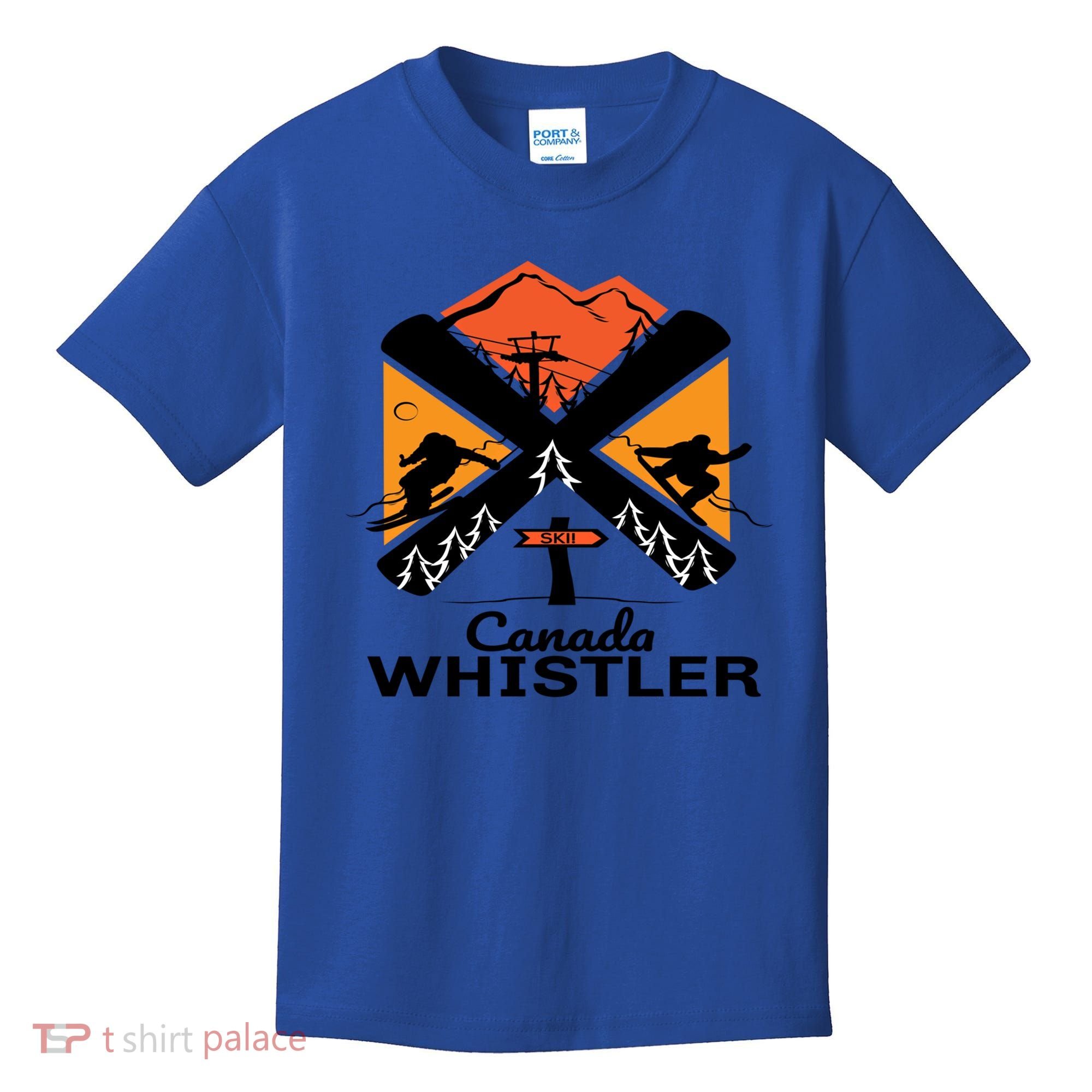 Whistler Ski Funny Gift Skiing And Snowboard Accessories Kids T-Shirt