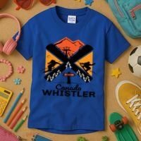 Whistler Ski Funny Gift Skiing And Snowboard Accessories Kids T-Shirt thumb 3