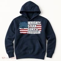 Whiskey Steak Guns And Freedom Patriotic Flag 4th Of July Hoodie thumb 0