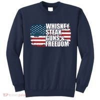 Whiskey Steak Guns And Freedom Patriotic Flag 4th Of July Sweatshirt thumb 0