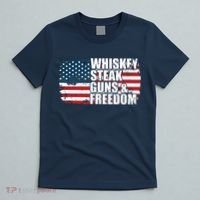 Whiskey Steak Guns And Freedom Patriotic Flag 4th Of July T-Shirt thumb 5