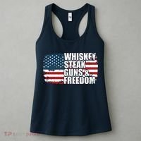 Whiskey Steak Guns And Freedom Patriotic Flag 4th Of July Women's Tank Top thumb 3
