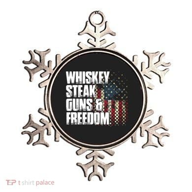Whiskey Steak Guns Freedom Patriotic Flag Gift Ornament