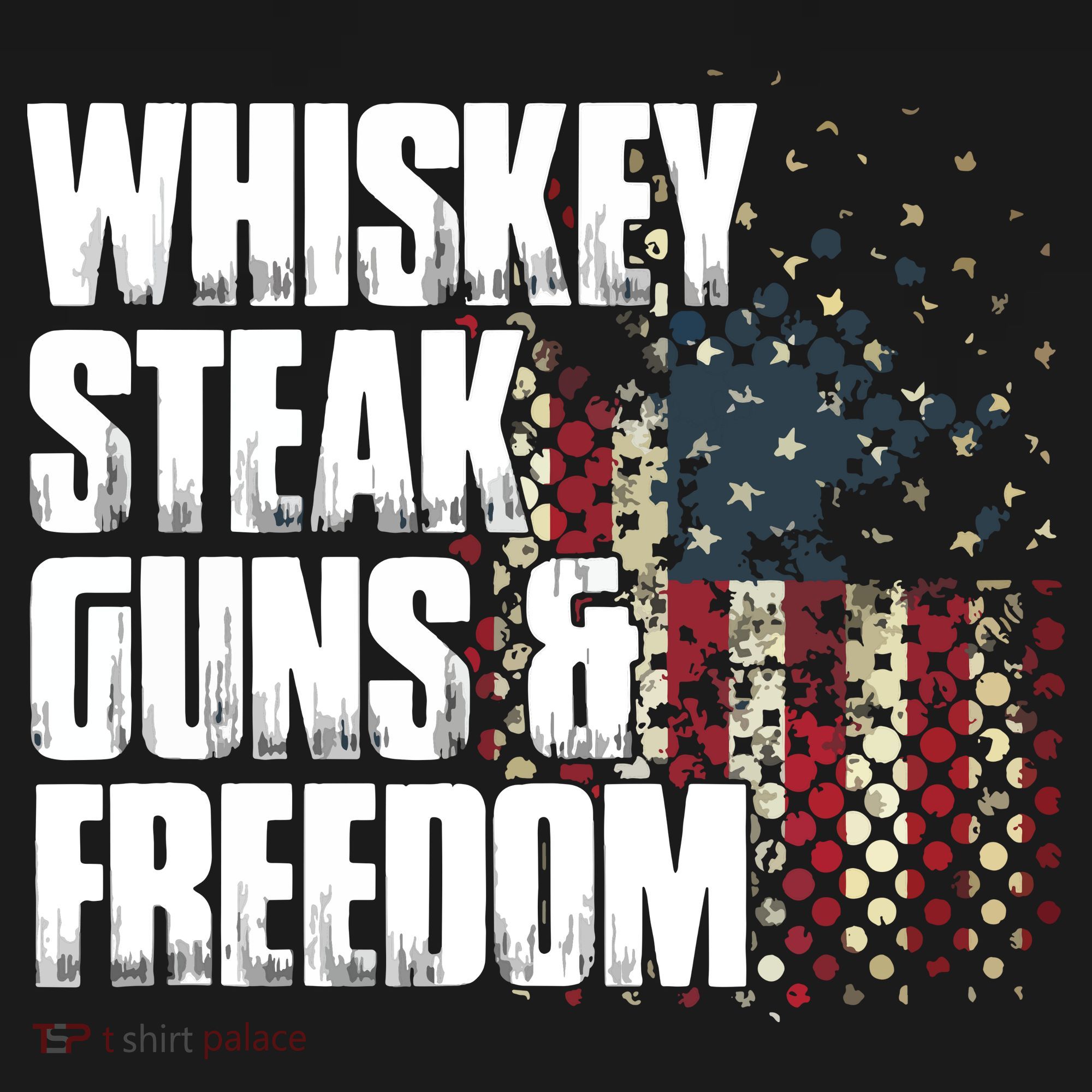 Whiskey Steak Guns Freedom Patriotic Flag Gift Ornament