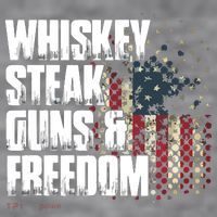 Whiskey Steak Guns Freedom Patriotic Flag Gift Women's Racerback Cropped Tank thumb 2