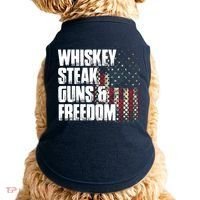 Whiskey Steak Guns Freedom Patriotic Flag Gift Doggie Tank thumb 0