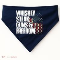 Whiskey Steak Guns Freedom Patriotic Flag Gift USA-Made Doggie Bandana thumb 0