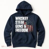 Whiskey Steak Guns Freedom Patriotic Flag Gift Hoodie thumb 0