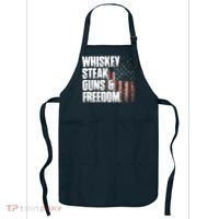 Whiskey Steak Guns Freedom Patriotic Flag Gift Apron thumb 0