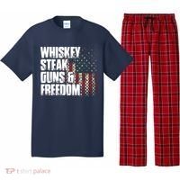 Whiskey Steak Guns Freedom Patriotic Flag Gift Pajama Set thumb 0