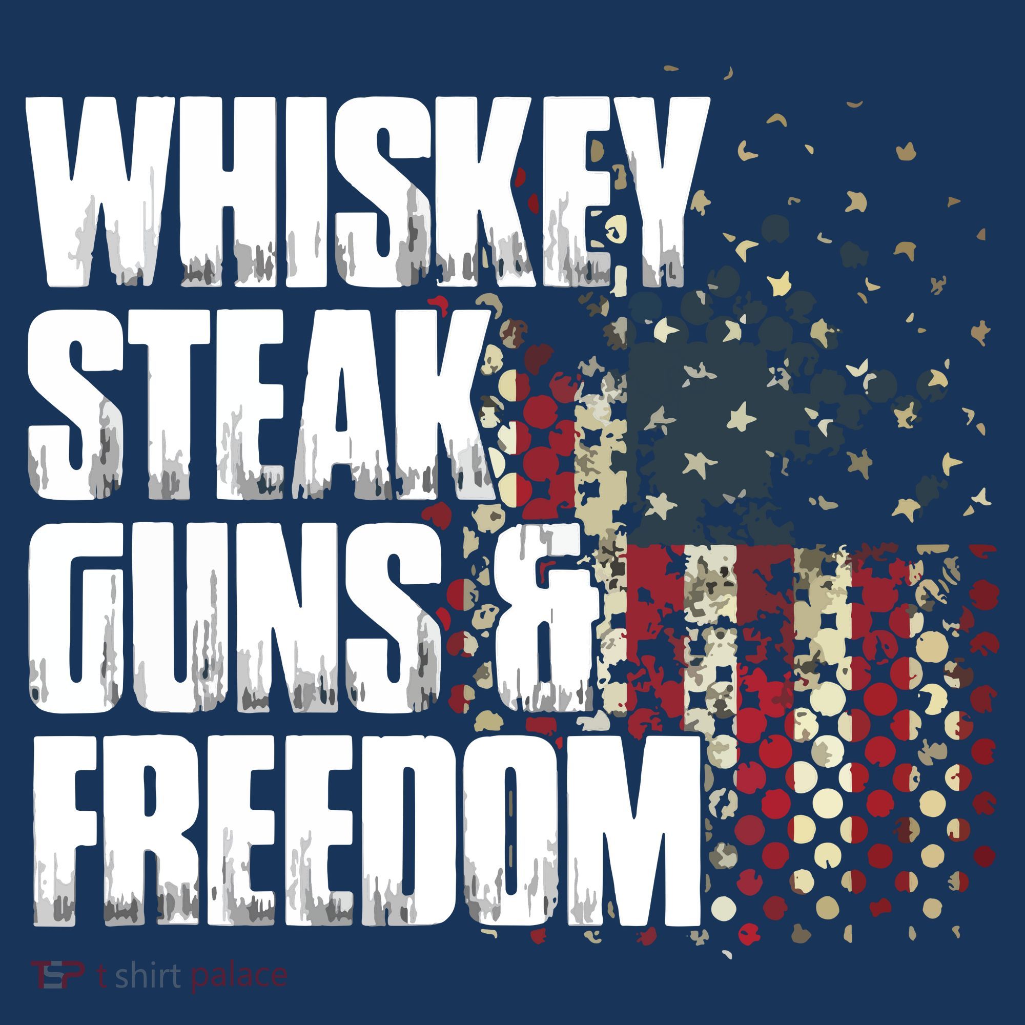 Whiskey Steak Guns Freedom Patriotic Flag Gift Polo