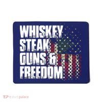 Whiskey Steak Guns Freedom Patriotic Flag Gift Mousepad thumb 0