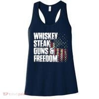 Whiskey Steak Guns Freedom Patriotic Flag Gift Women's Tank Top thumb 0