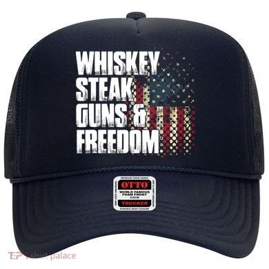 Whiskey Steak Guns Freedom Patriotic Flag Gift Hat
