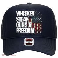 Whiskey Steak Guns Freedom Patriotic Flag Gift Hat thumb 0