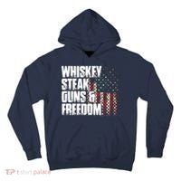 Whiskey Steak Guns Freedom Patriotic Flag Gift Tall Hoodie thumb 0