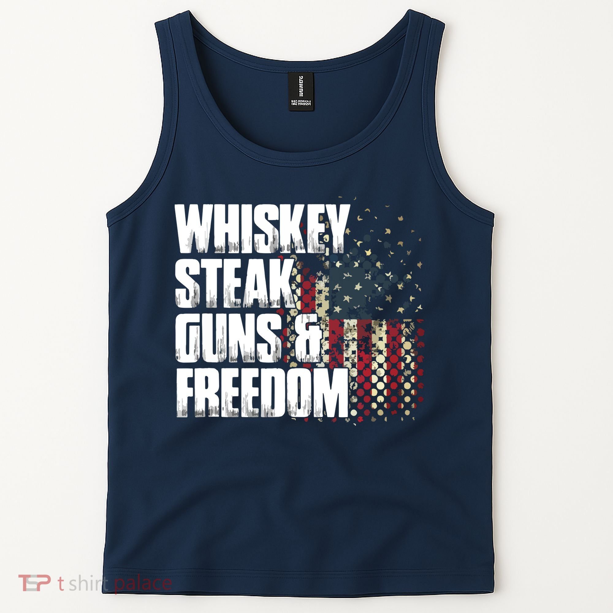 Whiskey Steak Guns Freedom Patriotic Flag Gift Tank Top