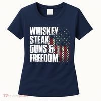 Whiskey Steak Guns Freedom Patriotic Flag Gift Women's T-Shirt thumb 0