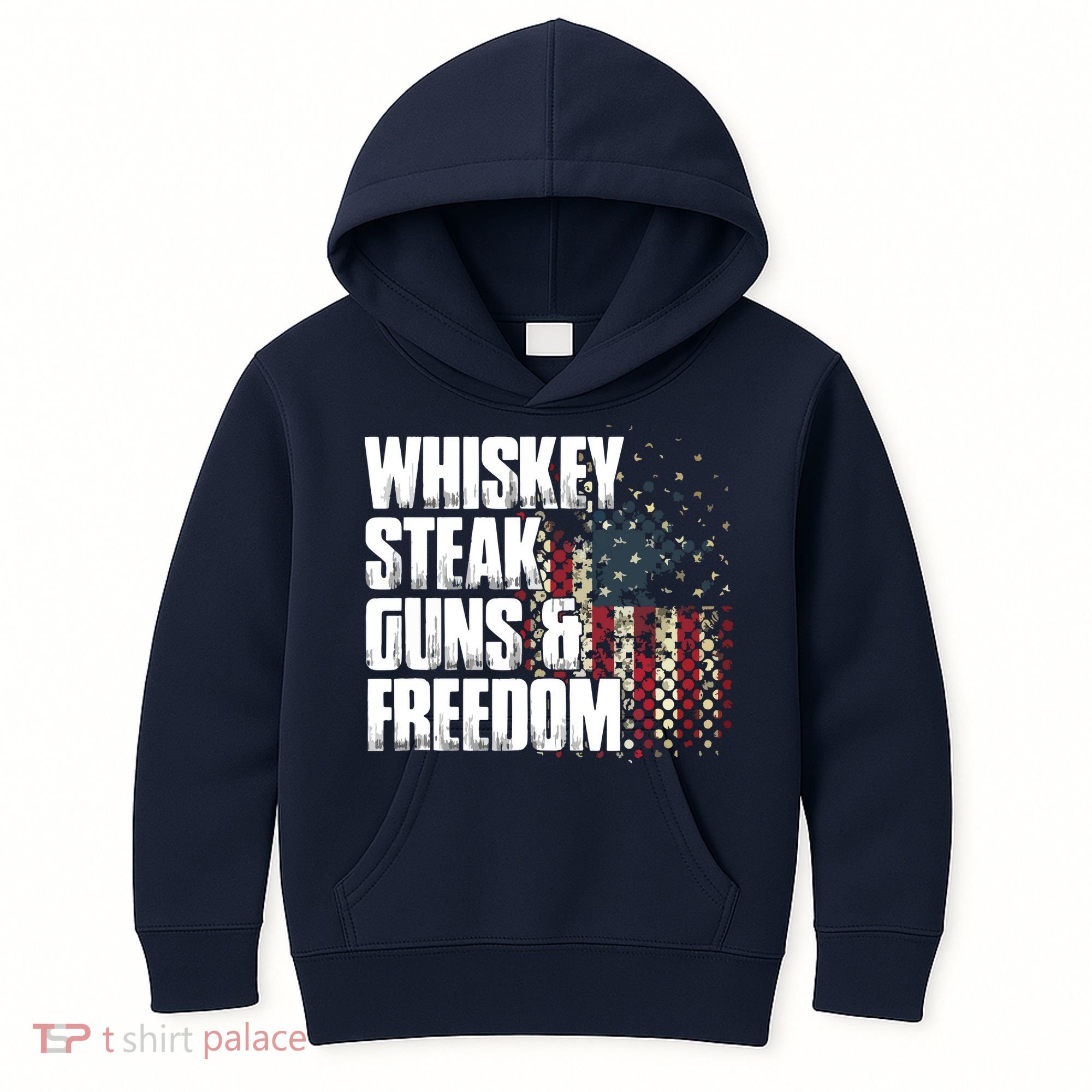 Whiskey Steak Guns Freedom Patriotic Flag Gift Kids Hoodie