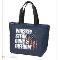 Whiskey Steak Guns Freedom Patriotic Flag Gift Tote Bag thumb 3