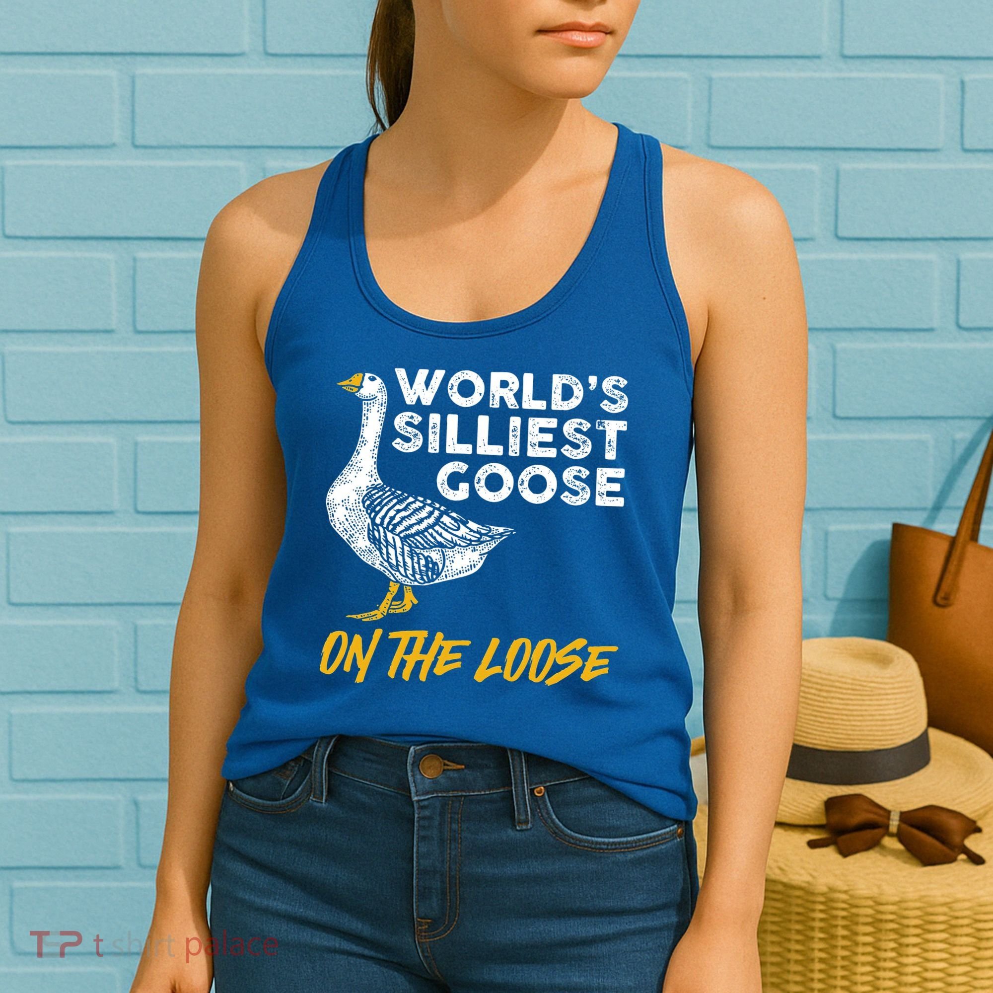 World's Silliest Goose On The Loose Funny Women's Tank Top