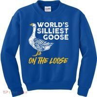 World's Silliest Goose On The Loose Funny Kids Sweatshirt thumb 0