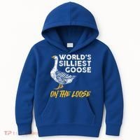 World's Silliest Goose On The Loose Funny Kids Hoodie thumb 0