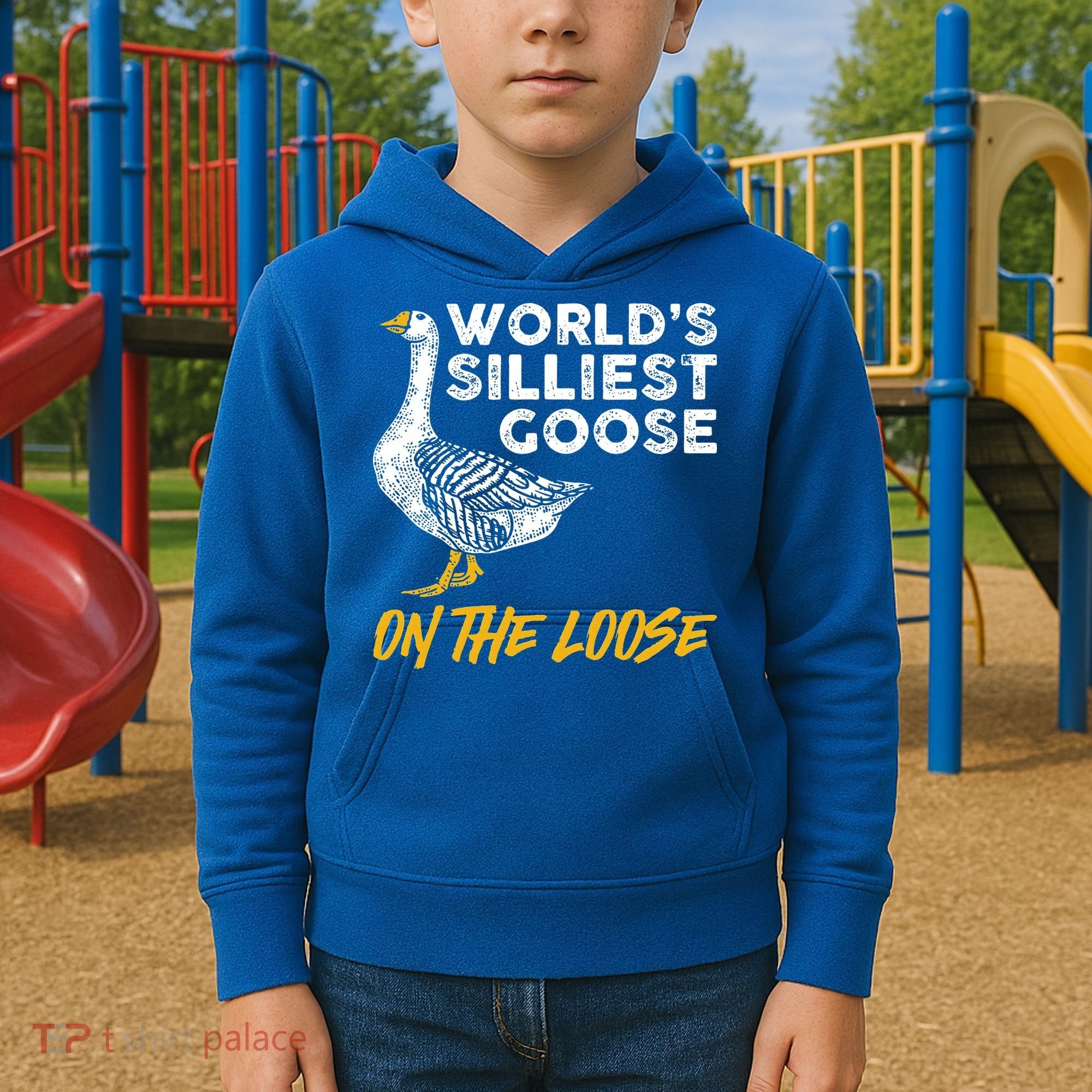 World's Silliest Goose On The Loose Funny Kids Hoodie