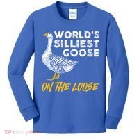 World's Silliest Goose On The Loose Funny Kids Long Sleeve Shirt thumb 0