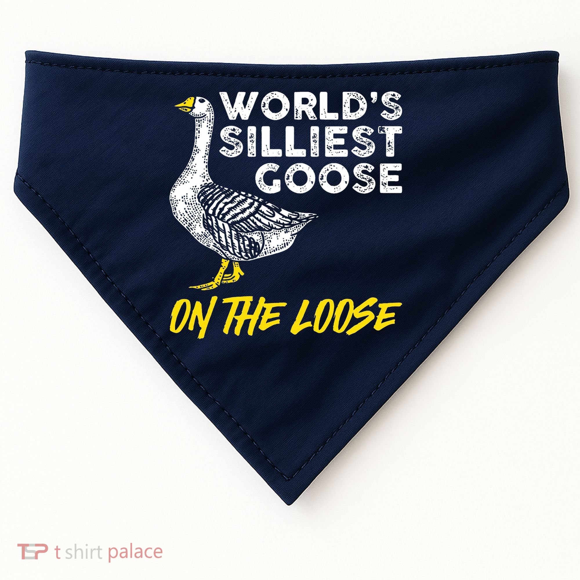 Worlds Silliest Goose On The Loose Funny USA-Made Doggie Bandana