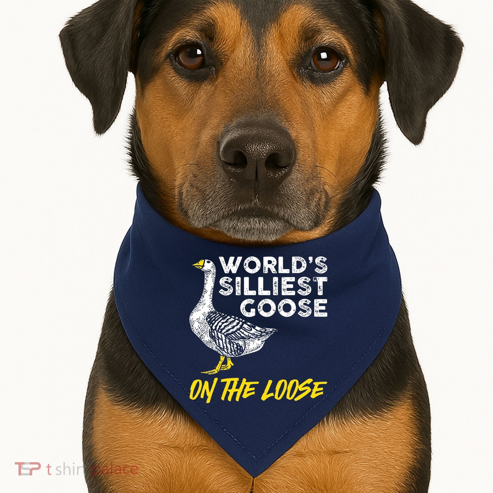 Worlds Silliest Goose On The Loose Funny USA-Made Doggie Bandana