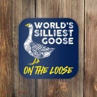 Worlds Silliest Goose On The Loose Funny Coaster thumb 0