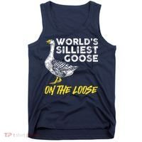 Worlds Silliest Goose On The Loose Funny Tank Top thumb 0