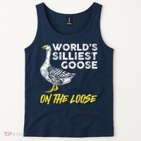 Worlds Silliest Goose On The Loose Funny Tank Top thumb 2