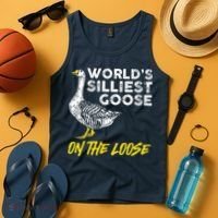 Worlds Silliest Goose On The Loose Funny Tank Top thumb 4