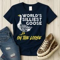 Worlds Silliest Goose On The Loose Funny Women's T-Shirt thumb 3