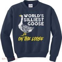Worlds Silliest Goose On The Loose Funny Kids Sweatshirt thumb 0