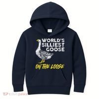 Worlds Silliest Goose On The Loose Funny Kids Hoodie thumb 0