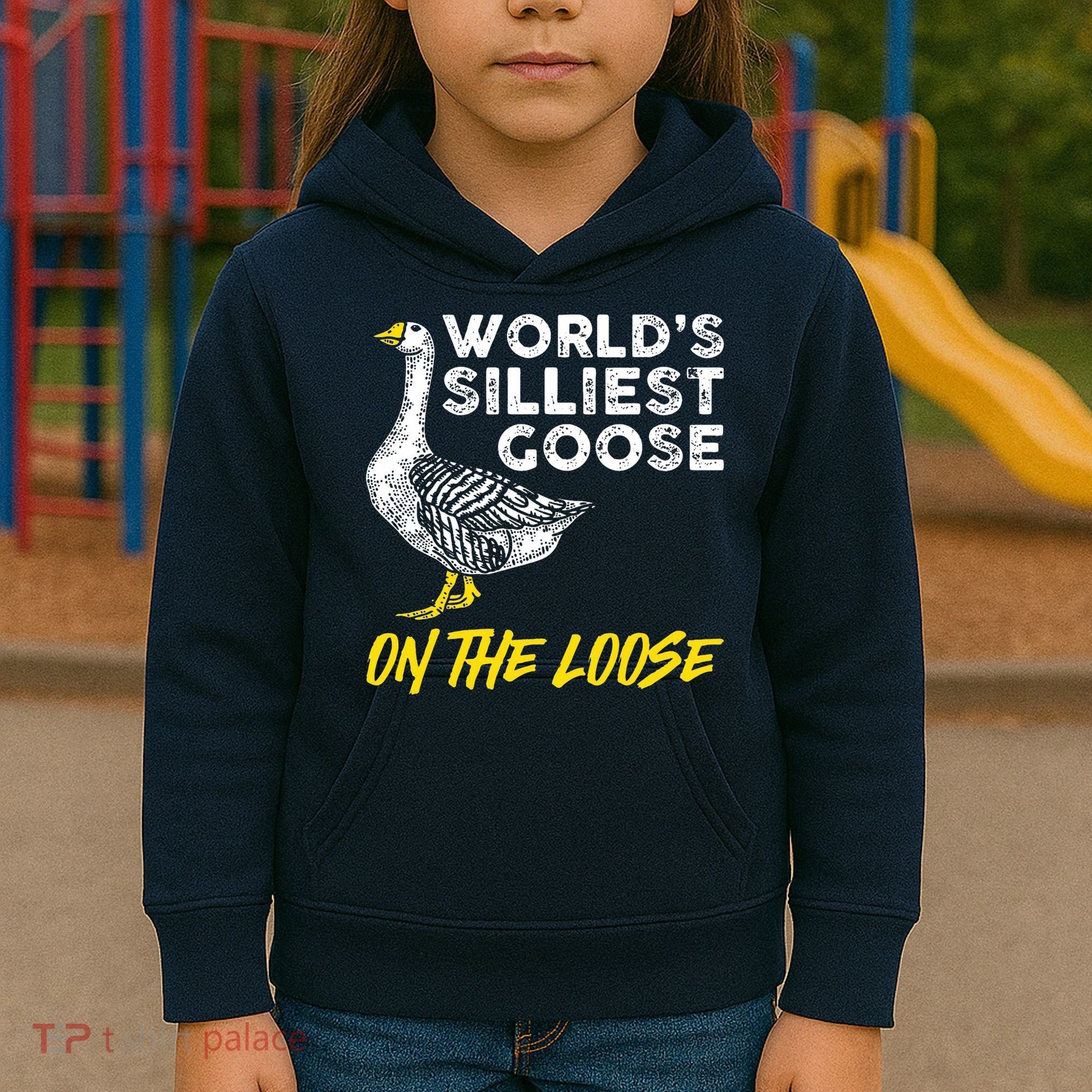 Worlds Silliest Goose On The Loose Funny Kids Hoodie