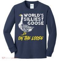 Worlds Silliest Goose On The Loose Funny Kids Long Sleeve Shirt thumb 0