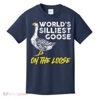 Worlds Silliest Goose On The Loose Funny Kids T-Shirt thumb 0
